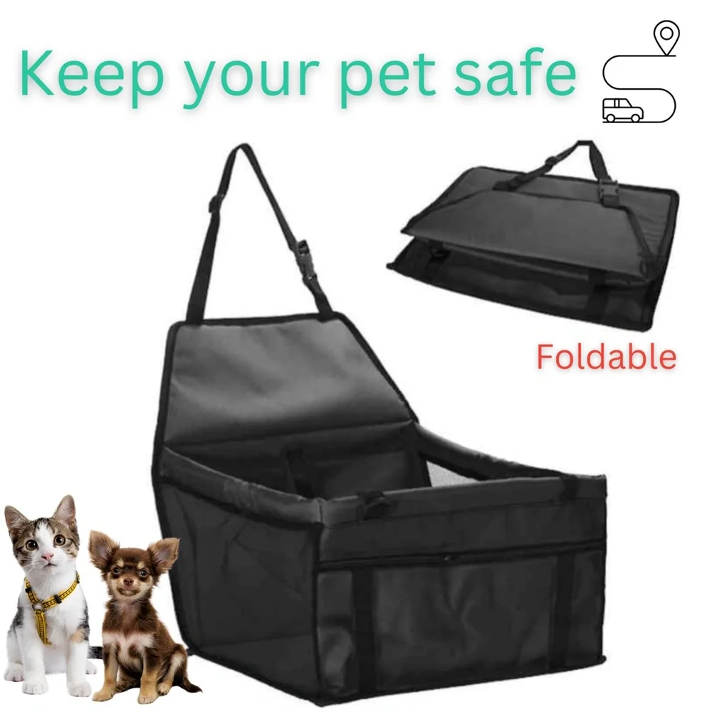 Folding Reinforced Pet Dog Car Booster Seat Travel Carrier for Small Medium Dog